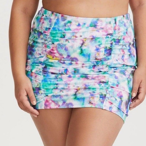 TORRID 2/3X BIKINI Skirtini Watercolor Swimsuit - Picture 5 of 6